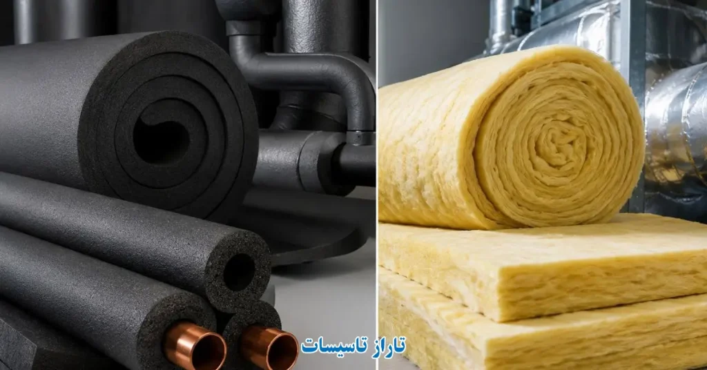مقایسه عایق الاستومری و پشم شیشه