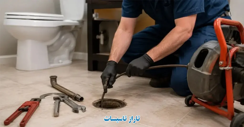 رفع اصولی گرفتگی لوله با تاراز تاسیسات